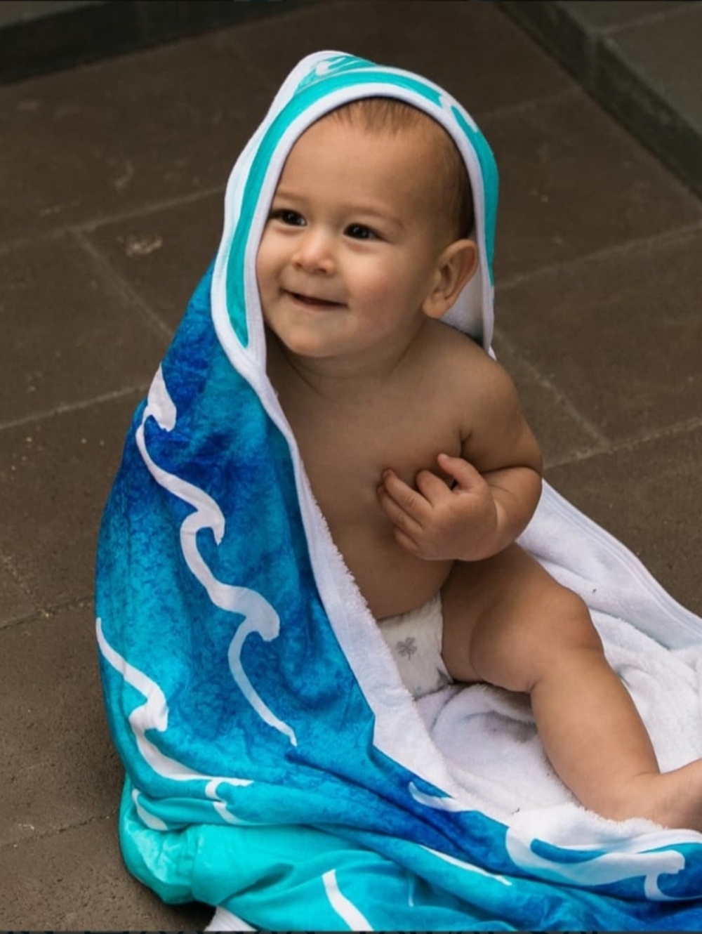 Coco Moon Baby Hooded Towel & Washcloth - Whale Print